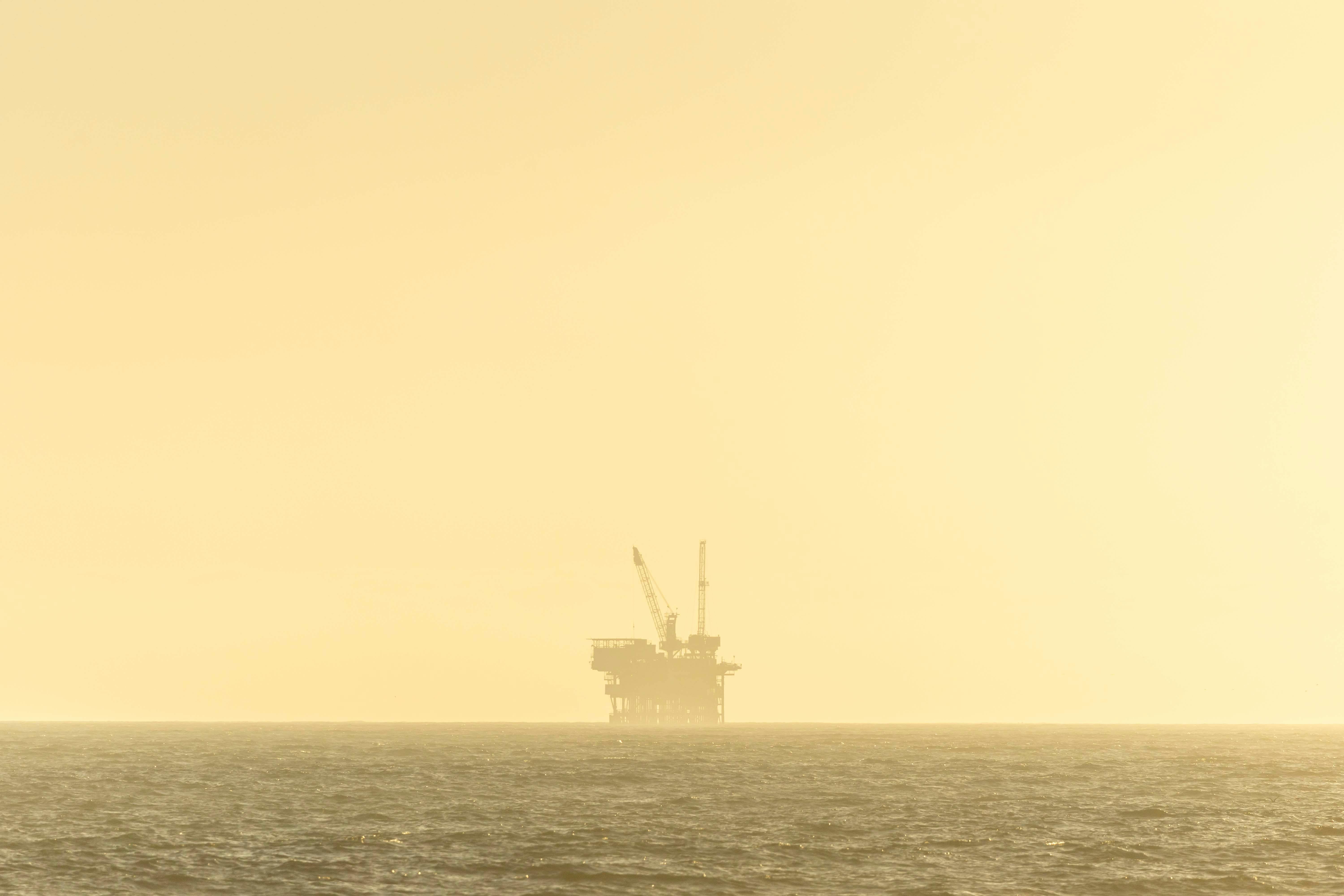 Offshore platform rising above open water